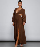 New Heights Chiffon Cutout Maxi Dress is a gorgeous pick as your 2023 prom dress or formal gown for wedding guest, spring bridesmaid, or army ball attire!