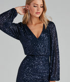 Sequin Queen Surplice Mini Dress