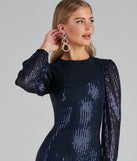Party Sequin Balloon Sleeve Mini Dress