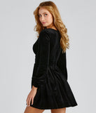 Flirty And Chic Velvet Skater Dress