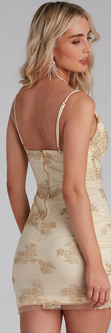 Unforgettable Nights Lace Mini Dress creates the perfect spring wedding guest dress or cocktail attire with stylish details in the latest trends for 2023!