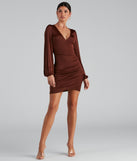 Out For The Night Plunge Wrap Mini Dress