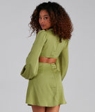 So Luxe Satin A-Line Cutout Mini Dress creates the perfect spring wedding guest dress or cocktail attire with stylish details in the latest trends for 2023!