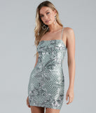 Makin' Magic Damask Sequin Mini Dress is a gorgeous pick as your 2023 prom dress or formal gown for wedding guest, spring bridesmaid, or army ball attire!