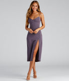 Sultry Sophistication Crepe Slip Midi Dress creates the perfect spring wedding guest dress or cocktail attire with stylish details in the latest trends for 2023!