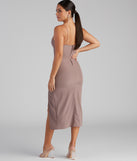 Effortlessly Chic High Slit Slip Dress creates the perfect spring wedding guest dress or cocktail attire with stylish details in the latest trends for 2023!