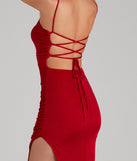 Look My Way Lace-Up Slinky Knit Dress