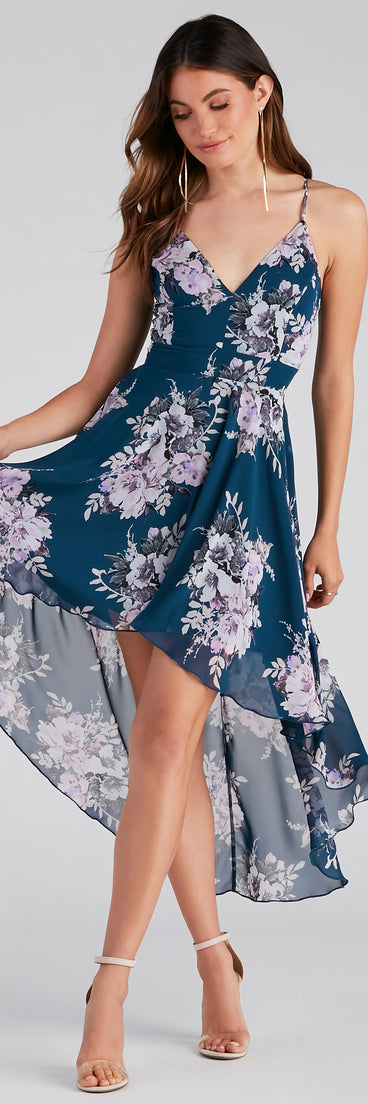 Sugar And Spice Floral High-Low Dress creates the perfect spring wedding guest dress or cocktail attire with stylish details in the latest trends for 2023!
