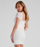 Lace Setter Puff Sleeve Mini Dress helps create the best bachelorette party outfit or the bride's sultry bachelorette dress for a look that slays!