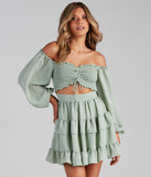 So Sweet Ruffled Cutout Skater Dress is a trendy pick to create 2023 festival outfits, festival dresses, outfits for concerts or raves, and complete your best party outfits!