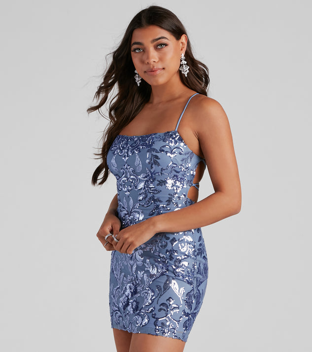 Endless Sparkle Sequin Mini  Blue Prom Dress is a gorgeous pick as your 2023 prom dress or formal gown for wedding guest, spring bridesmaid, or army ball attire!