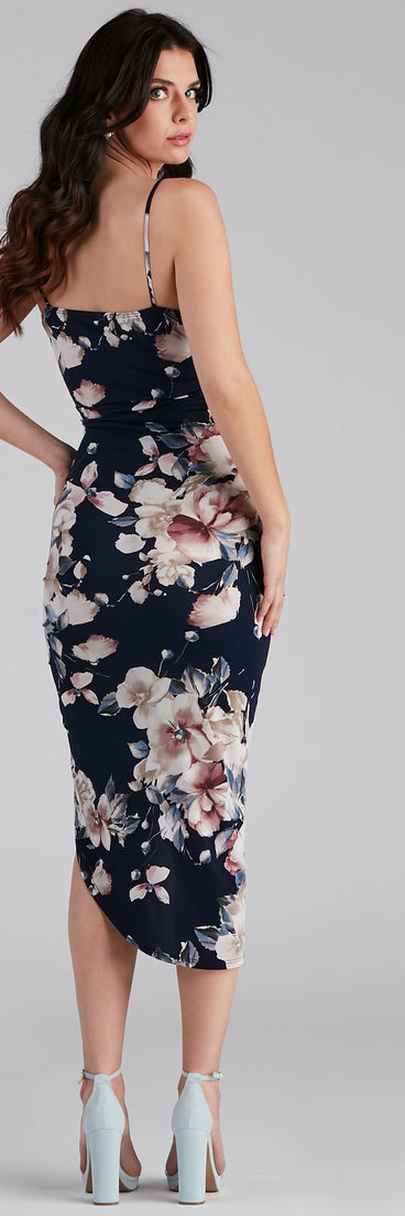 So Flirtatious Floral Midi Dress