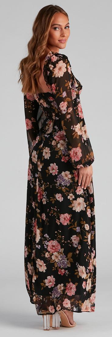Catch The Bouquet Chiffon Maxi Dress creates the perfect spring wedding guest dress or cocktail attire with stylish details in the latest trends for 2023!