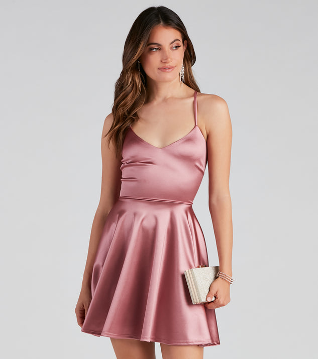 sweet victory satin skater dress Windsor Satin Sophistication Skater Dress