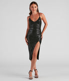 The Sultry Shine Sequin Midi Dress is a unique party dress to help you create a look for work parties, birthdays, anniversaries, or your next 2023 celebration!