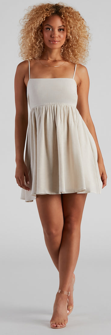 Twirl All Day Linen Skater Dress