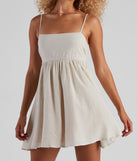 Twirl All Day Linen Skater Dress