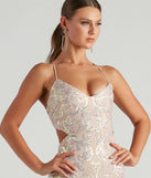 The Ethereal Beauty Iridescent Sequin Mini Dress is a unique party dress to help you create a look for work parties, birthdays, anniversaries, or your next 2023 celebration!