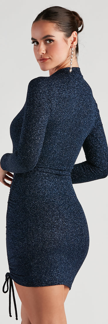 The Sparkle Up The Night Glitter Knit Mini Dress is a unique party dress to help you create a look for work parties, birthdays, anniversaries, or your next 2023 celebration!