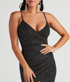 Stardust Glitter Surplice Mini Dress is the perfect Homecoming look pick with on-trend details to make the 2023 HOCO dance your most memorable event yet!