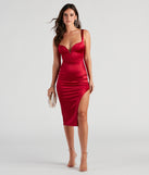 Outshine The Rest Satin Midi Dress creates the perfect fall or winter wedding guest dress or cocktail attire with chic styles in the latest trends for 2023!