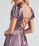 Sweet Victory Satin Skater Dress is a gorgeous pick as your 2023 Homecoming dress or formal gown for wedding guest, fall bridesmaid, or military ball attire!