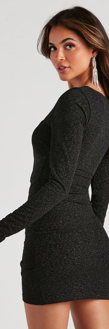 Feel ready for every dance floor moment or feed-worthy reel in the Sparkle My Way Glitter Mini Dress, a homecoming dress designed to own your moment.