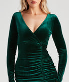 Vivacious Velvet V-Neck Midi Dress creates the perfect spring wedding guest dress or cocktail attire with stylish details in the latest trends for 2023!