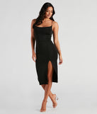 Late Night Vibes Chain Strap Midi Dress creates the perfect spring wedding guest dress or cocktail attire with stylish details in the latest trends for 2023!