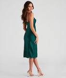 Sleek And Smooth High Slit Midi Dress creates spring wedding guest dress, the perfect dress for graduation, or cocktail party dresss with stylish details in the latest trends for 2024!