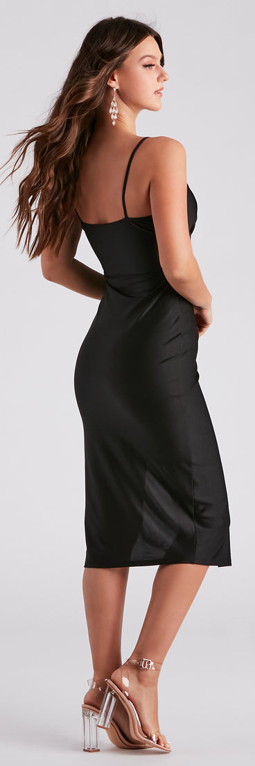 Try To Resist Surplice Midi Dress is the perfect Homecoming look pick with on-trend details to make the 2023 HOCO dance your most memorable event yet!