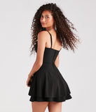 Play The Party Crepe Mesh Skater Dress