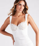 Chic To Be Lace Crepe Mini Dress