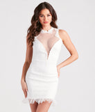 Romantic Allure Sheer Lace Bodycon Mini Dress