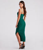Ahead Of The Curve Mesh Midi Dress is a stunning choice for a bridesmaid dress or maid of honor dress, and to feel beautiful at Homecoming 2023, fall or winter weddings, formals, & military balls!