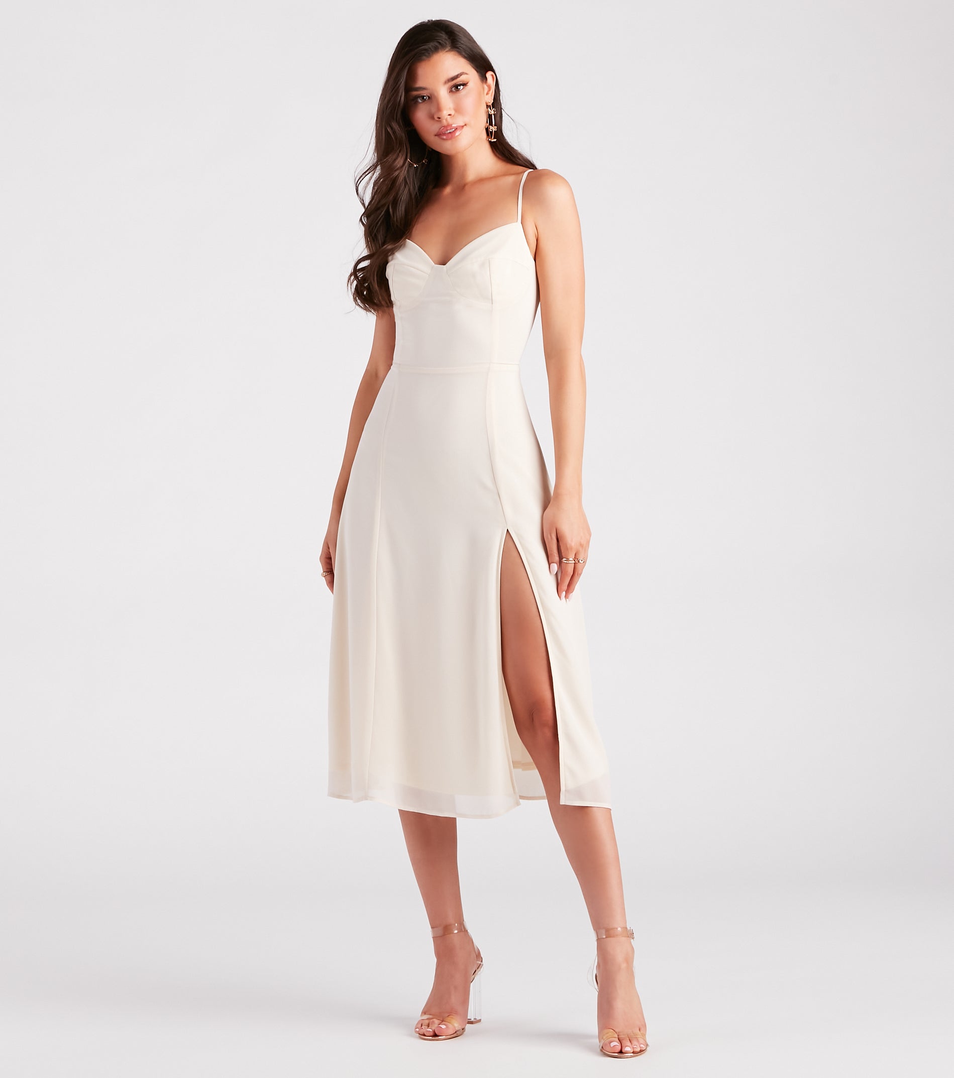 パーティードレス Silk Chiffon Midi Dress SARAHHANN-SS25-LOOK08-
