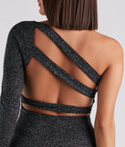 Moonlight Glitter One-Shoulder Dress is a gorgeous pick as your 2023 Homecoming dress or formal gown for wedding guest, fall bridesmaid, or military ball attire!