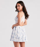 True Romance Floral Chiffon Lace Dress