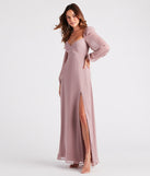 Sheer Beauty Chiffon Slit Maxi Dress is a gorgeous pick as your 2023 Homecoming dress or formal gown for wedding guest, fall bridesmaid, or military ball attire!
