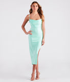 Fine Hour Cowl Neck Slit Mini Dress is a stunning choice for a bridesmaid dress or maid of honor dress, and to feel beautiful at Homecoming 2023, fall or winter weddings, formals, & military balls!