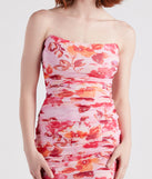 Captivate In Floral Strapless Dress