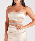 Glam Kind Of Girl Satin Rhinestone Midi Dress