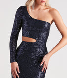 Shine Starter Sequin Cutout Midi Dress is a gorgeous pick as your 2024 prom dress or formal gown for wedding guests, spring bridesmaids, or army ball attire!