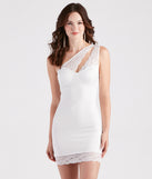 Happily Ever After Lace Trim Mini Dress