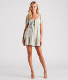 Playful Touch Crepe Daisy Print Short Dress