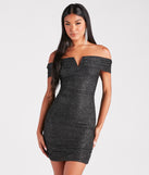 City Girl Glitter Off-The-Shoulder Dress