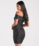 City Girl Glitter Off-The-Shoulder Dress