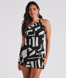 Stylish Stunner Printed A-Line Mini Dress is a trendy pick to create 2023 concert outfits, festival dresses, outfits for raves, or to complete your best party outfits or clubwear!