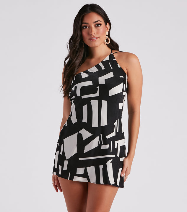 Stylish Stunner Printed A-Line Mini Dress is a trendy pick to create 2023 concert outfits, festival dresses, outfits for raves, or to complete your best party outfits or clubwear!