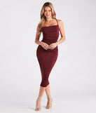 Stunning Silhouette Lace-Up Bodycon Midi Dress